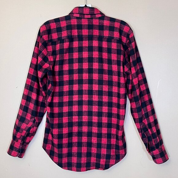 Naked & Famous Brushed Flannel Buffalo Check Button Down Shirt - Men's Size S - Picture 3 of 8